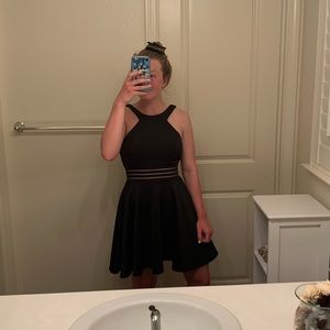 Gorgeous black dress with mesh waist